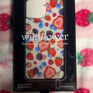 Wildflowers Berry Delight iPhone 13 Pro Max Case - Red and Purple